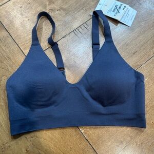 Blue Wireless Bralette with Seamless Design